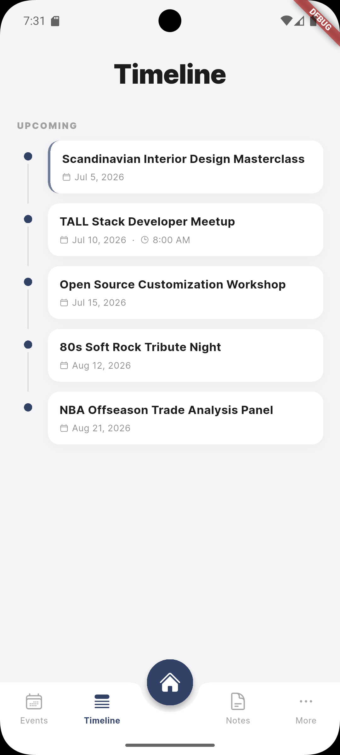 Nextevent Timeline